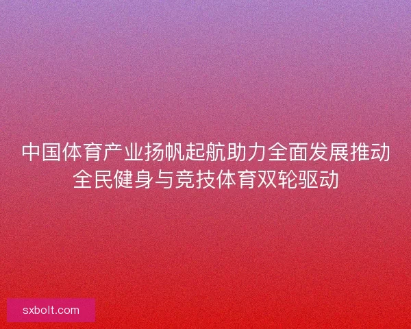 中国体育产业扬帆起航助力全面发展推动全民健身与竞技体育双轮驱动