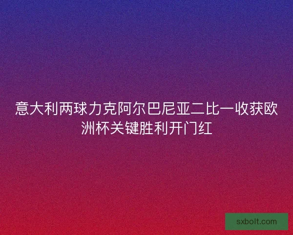 意大利两球力克阿尔巴尼亚二比一收获欧洲杯关键胜利开门红