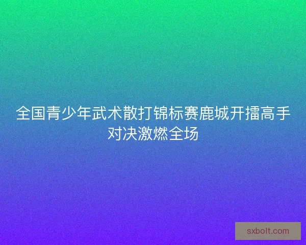 全国青少年武术散打锦标赛鹿城开擂高手对决激燃全场 全国青少年武术散打锦标赛鹿城开擂高手对决激燃全场